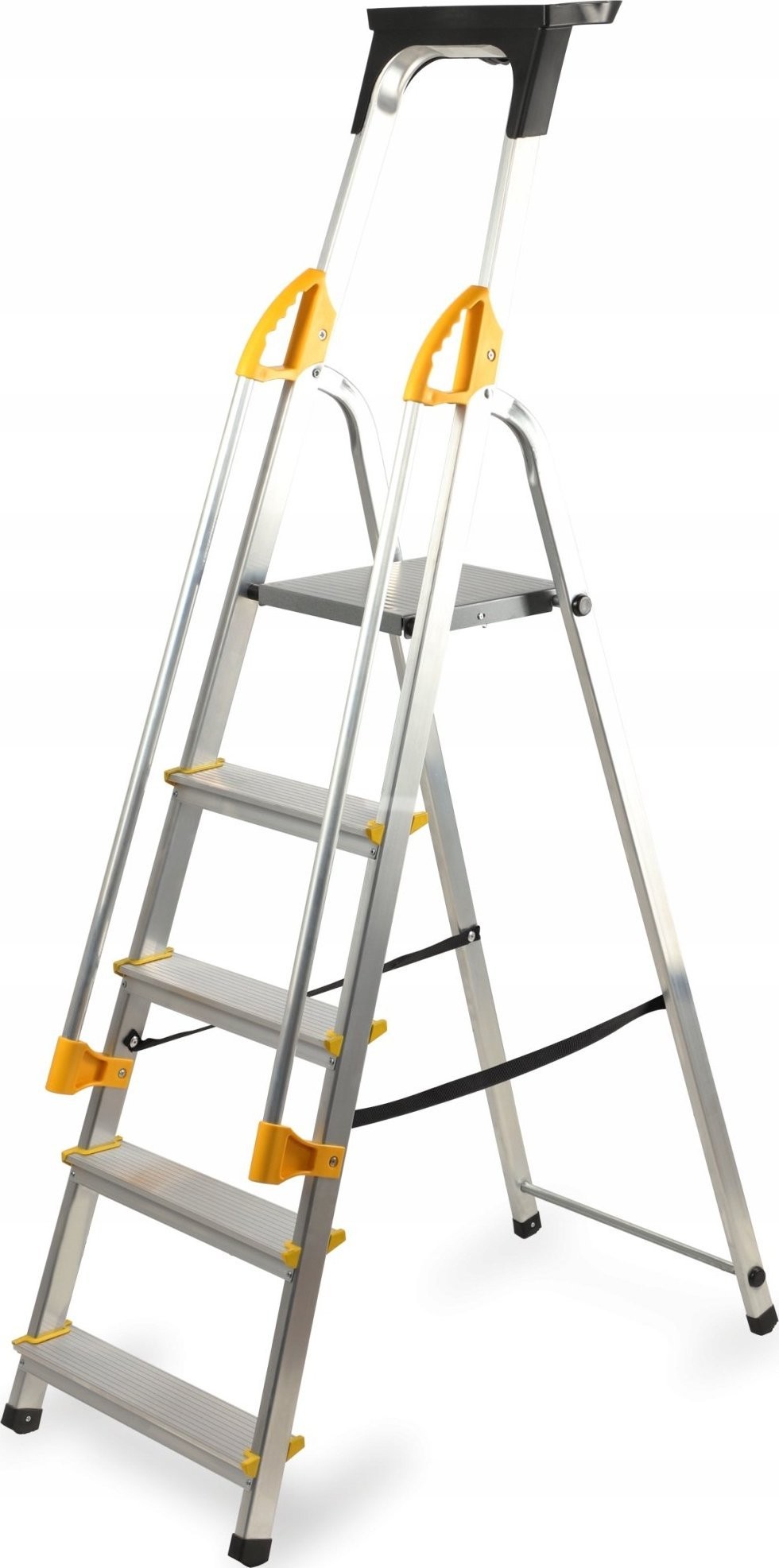 Kadax KADAX Haushaltsleiter mit 5 Sprossen und Handläufen, Tragkraft 150 kg