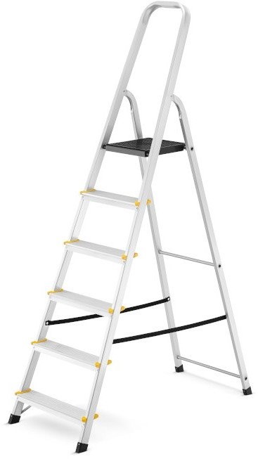 Aluminiumleiter, 6 Sprossen, Tragkraft 150 kg I-1916
