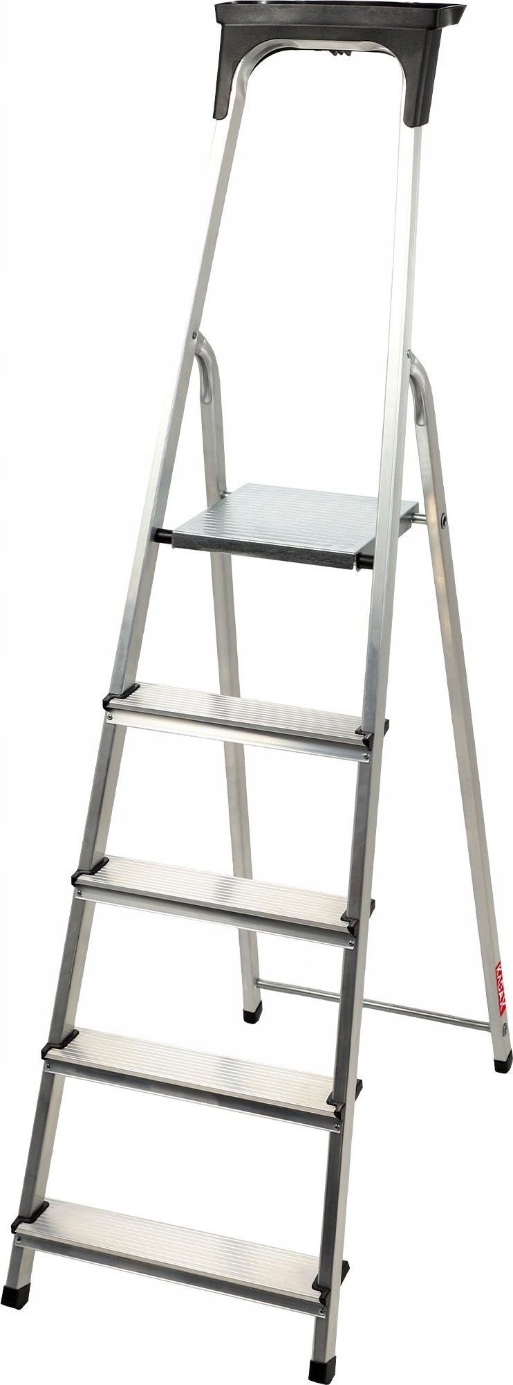 Kadax KADAX Aluminium-Haushaltsleiter mit 5 Sprossen + Haken