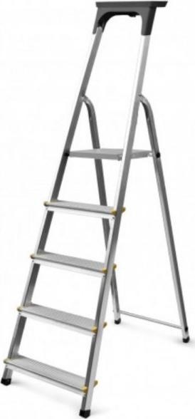 DRABEST Aluminium-Haushalts-Schiebeleiter mit 7 Sprossen