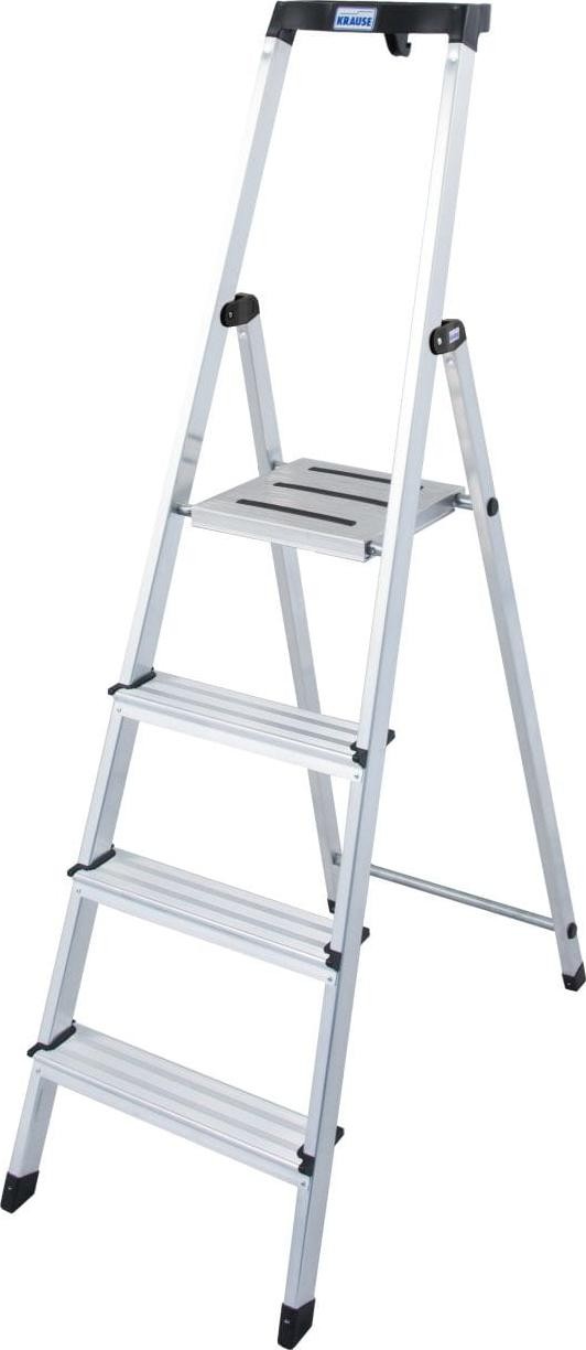 Krause Safety Einseitige freistehende Aluminiumleiter mit 4 Sprossen