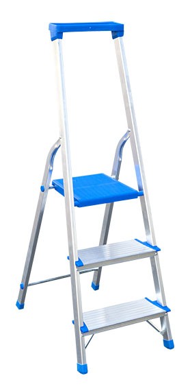 Drabex Einseitige freistehende Aluminiumleiter mit 2 Sprossen (DR1102)