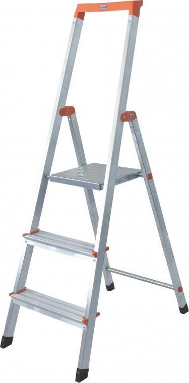 Krause Solidy Einseitige freistehende Aluminiumleiter, 3-stufig (126214)