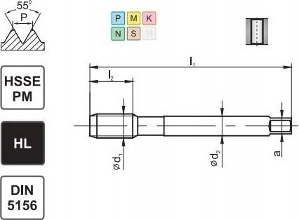 Fanar Gewindebohrer G 1/8" DIN-5156B HSSE-PM HL MASTERTAP