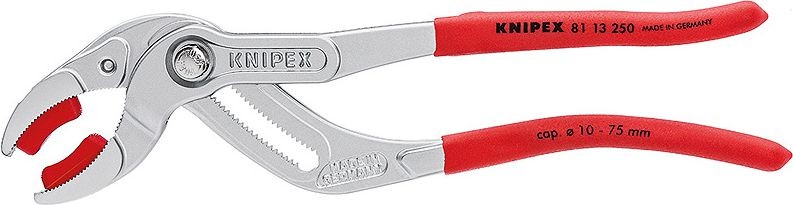 Knipex Sanitär-Siphon- und Verbindungszange mit Kunststoffbacken 10–75 mm (81 13 250)