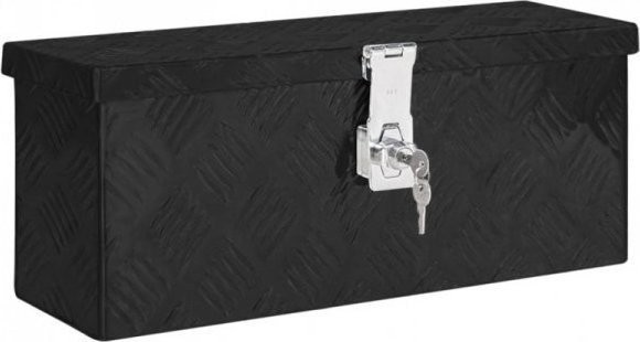 vidaXL Aufbewahrungsbox, schwarz, 50 x 20,5 x 15 cm, Aluminium