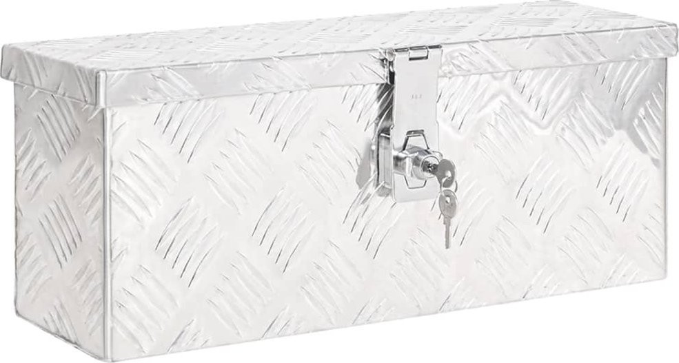 vidaXL Aufbewahrungsbox, silber, 50 x 20,5 x 15 cm, Aluminium