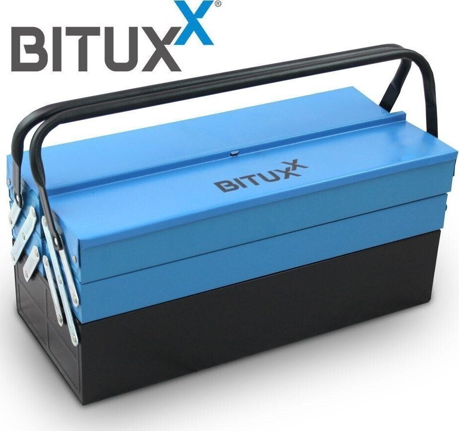 Bituxx Metallkoffer – tragbarer, zusammenklappbarer Werkzeugkoffer für BITUXX-Werkzeuge
