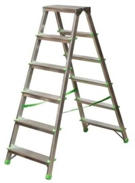 Zweiseitige Aluminium-Klapptreppe mit 6 Stufen