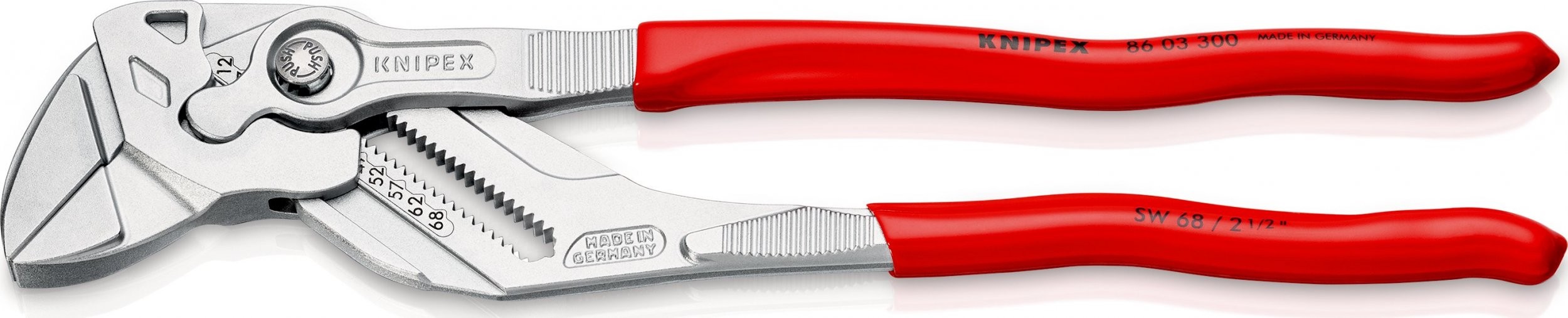 Knipex Verstellzange und Schraubenschlüssel in einem Werkzeug, 300 mm, PVC (86 03 300)