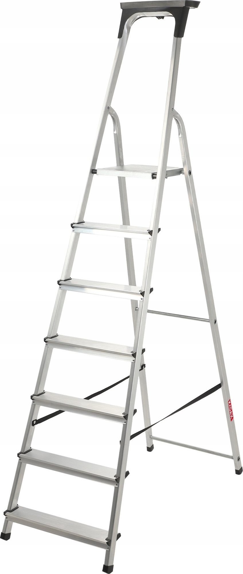 Kadax KADAX Aluminium-Haushaltsleiter mit 7 Sprossen + Haken