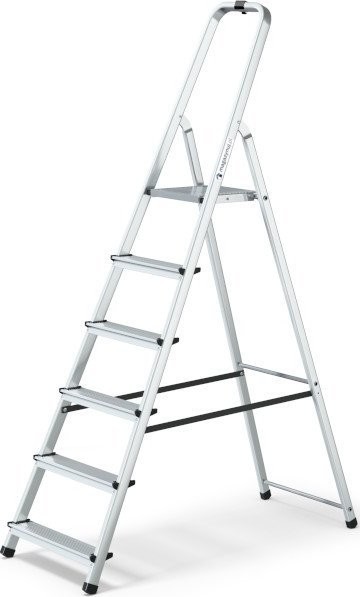 Lagerung Aluminiumleiter mit 6 Sprossen, Tragkraft 150 kg – PRO
