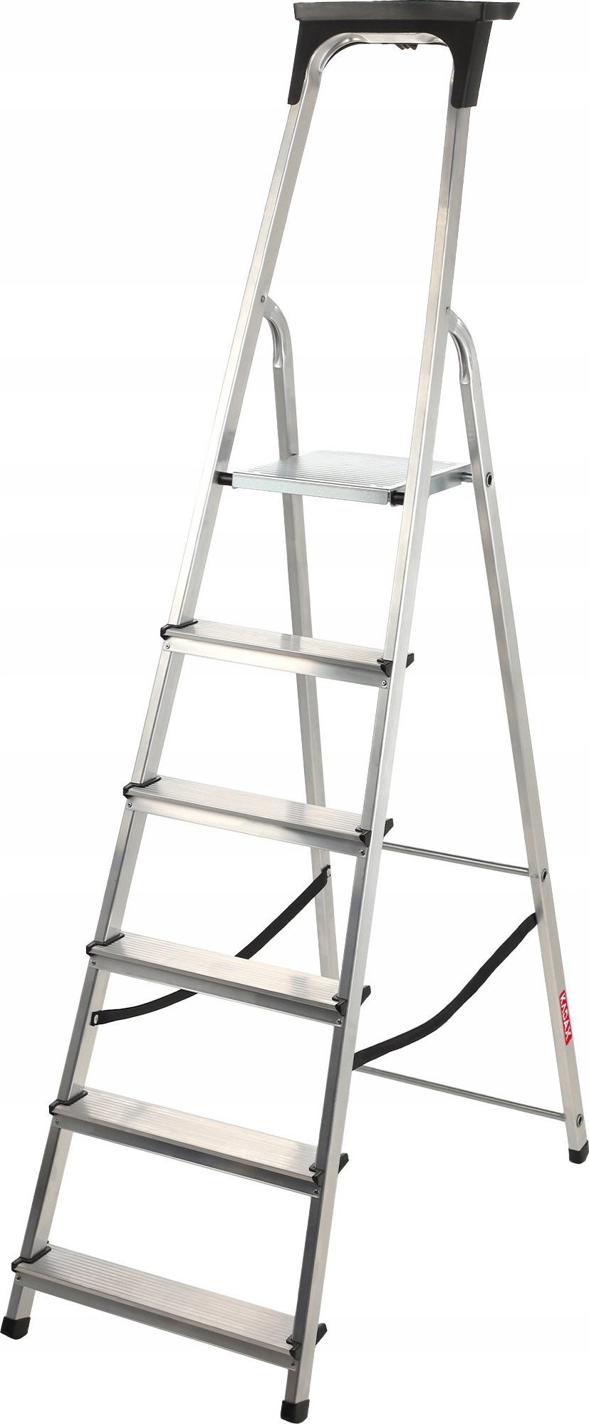 Kadax KADAX Aluminium-Haushaltsleiter, 6 Sprossen + Haken