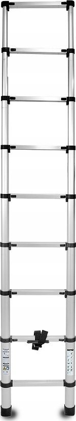 AWTools DRABEST ALUMINIUM-TELESKOPLEITER 9 Sprossen 2,6 m HOME 125 kg