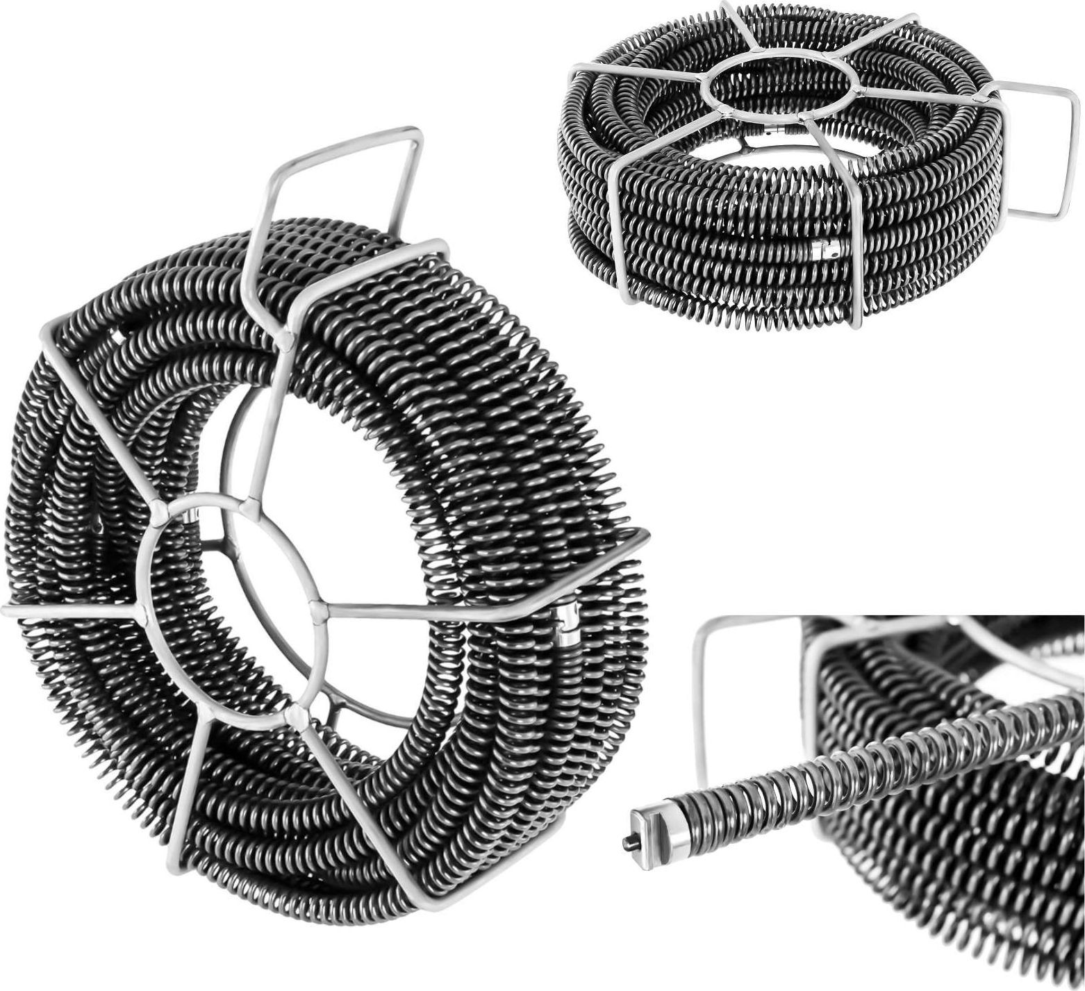 MSW Spirale, Rohrreinigungsfeder, hydraulisch, 6 x 2,45 m, Durchmesser 16 mm, SET