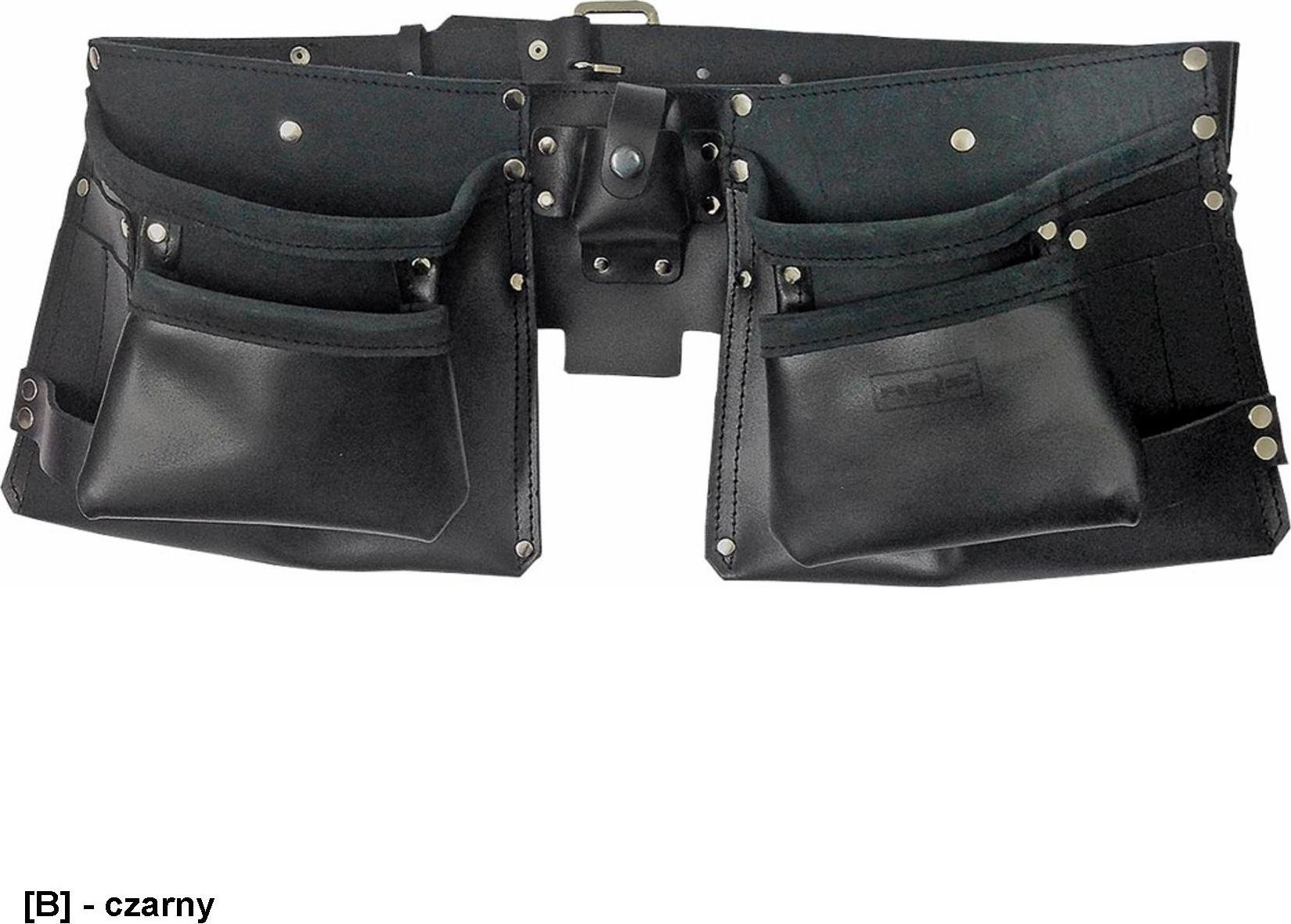 R.E.I.S. TORNASK-BLACK – Leder-Werkzeuggürtel mit 10 Werkzeugtaschen – 120 x 5 cm.