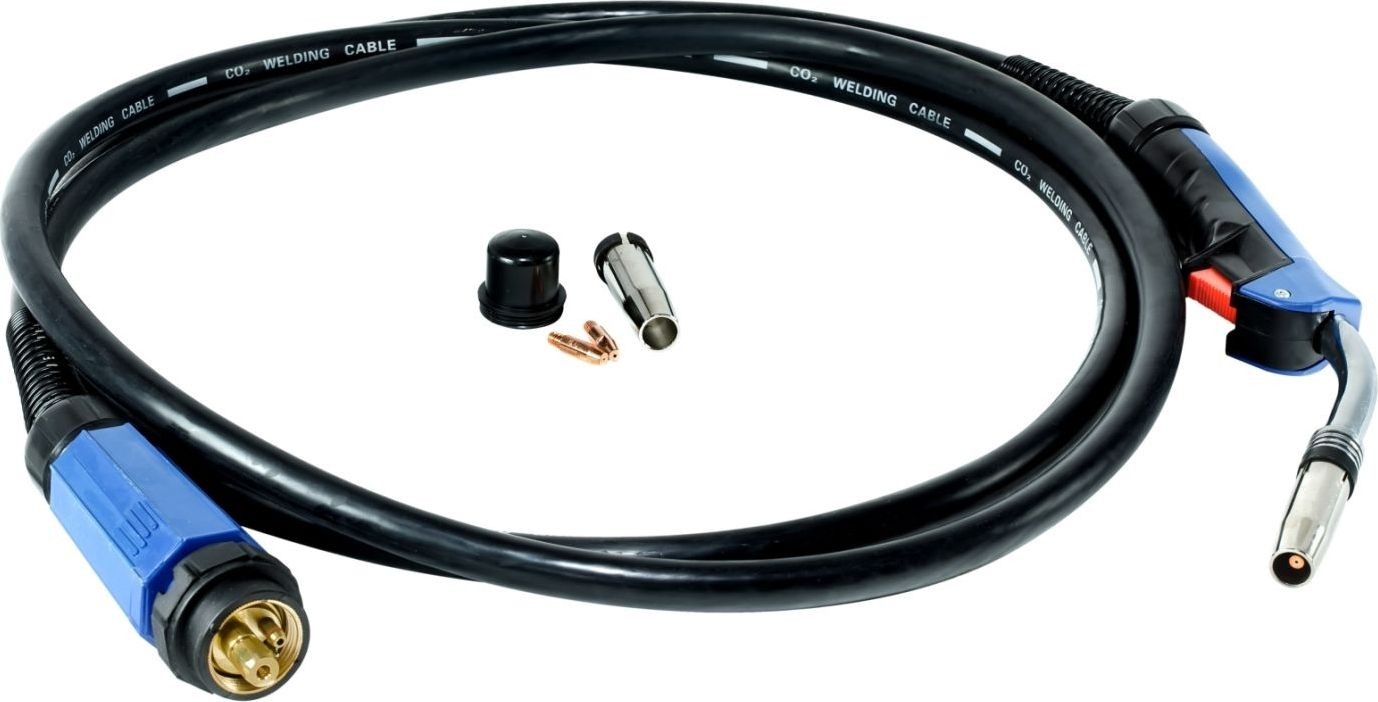 Stamos Palnik MIG/MAG-Schweißbrenner mit 4 m langem Kabel und EURO-Stecker Kabel mit Brenner für MIG/MAG-Schweißgeräte mit EURO-Stecker