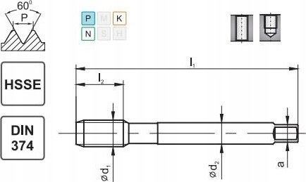 Fanar Gewindebohrer M20x1,5 DIN-374C (6H) HSSE 800