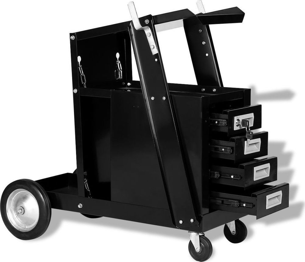 vidaXL VidaXL Schweißwagen mit 4 Schubladen, schwarz