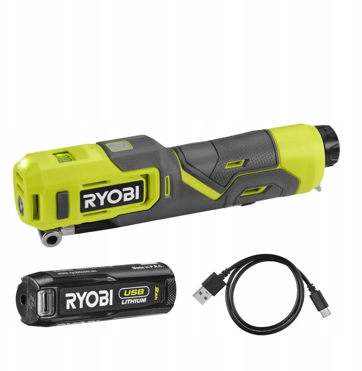 Akku-Luftkompressor RYOBI RI4-120G, 4,0 V, 2,0 Ah Li-Ion, 6,89 bar