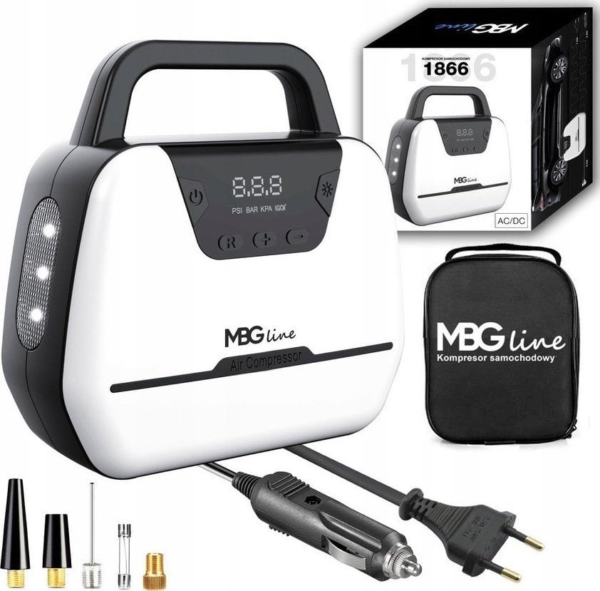 Mbg Line Autokompressor, 12 V / 230 V, LED-Pumpe mit LCD-Display