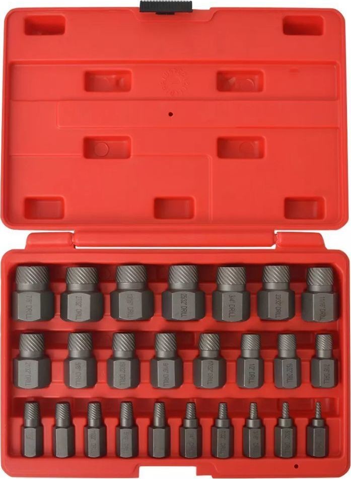 vidaXL 25-teiliges Set zum Herausdrehen von Vielkant-Schrauben, aus Stahl