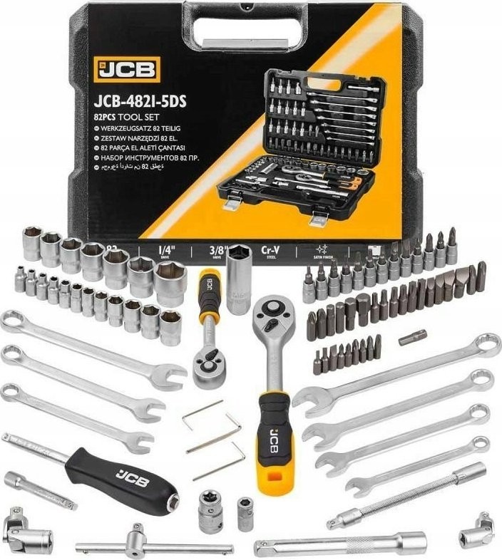 JCB-Werkzeugsatz SCHRAUBENSCHLÜSSELSATZ  82-teilig 3/8" 1/4"