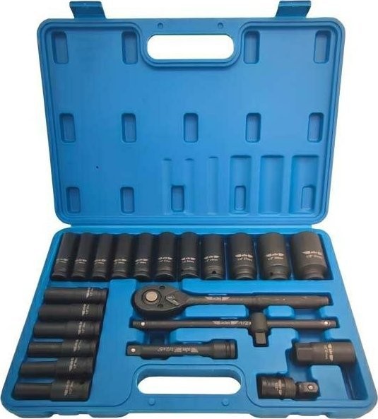 Adler-Werkzeugset ADLER SET 1/2" RATSCHE + SCHLAGSTECKDÜSEN, 23-teilig