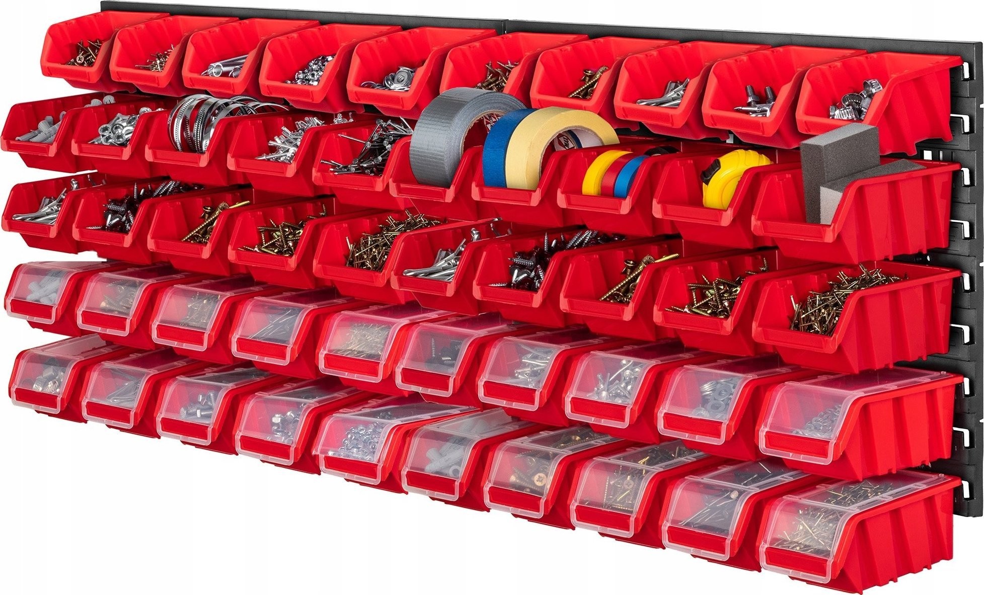 Kadax Werkzeugtafel 116 x 39, Wandhalterung für 50 Behälter