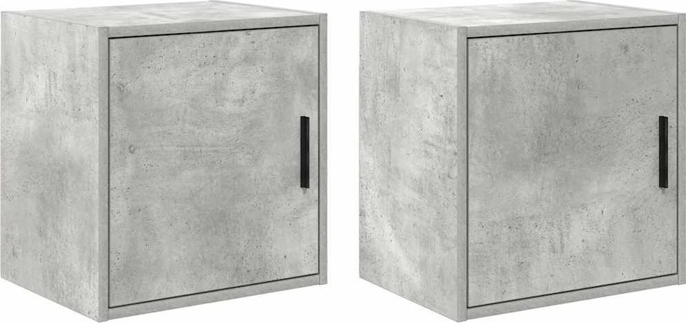 Wandschränke für die Garage, 2 Stück, Beton, Grau, Leimholz