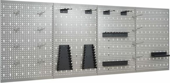 vidaXL Wandplatten mit Lochmuster, 4 Stück, 40 x 58 cm, Stahl
