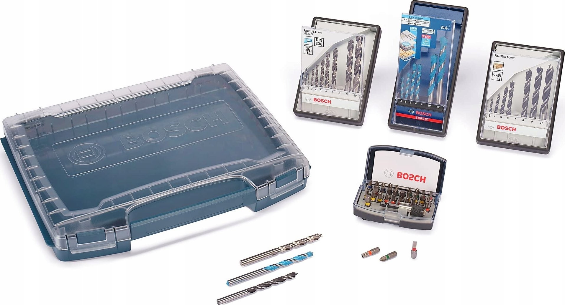 Bosch-Werkzeugset „Bosch Robust“, 5-teilig, mit I-Rack, Bohrer- und Bitsatz (i-BOXX 53)
