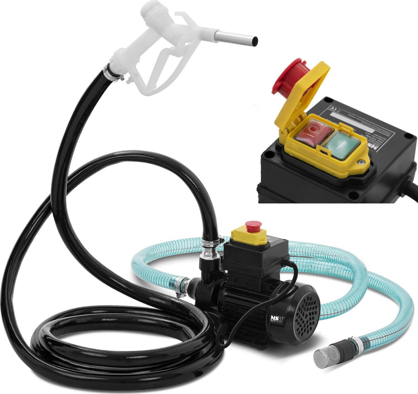 MSW Elektrische Dieselkraftstoffpumpe für Zapfsäulen SET IP55 230 V 370 W 40 l/min Dieselkraftstoffpumpe für Zapfsäulen