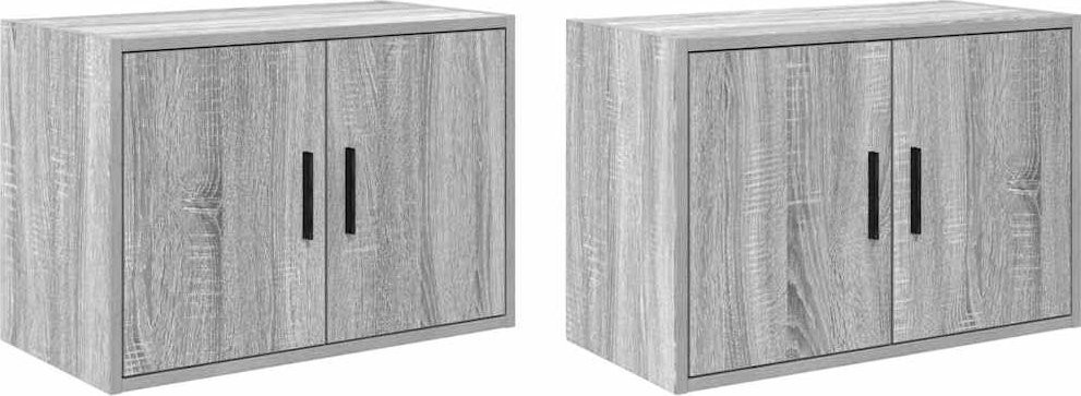 Wandschränke für die Garage, 2 Stück, Grau Sonoma, Leimholz