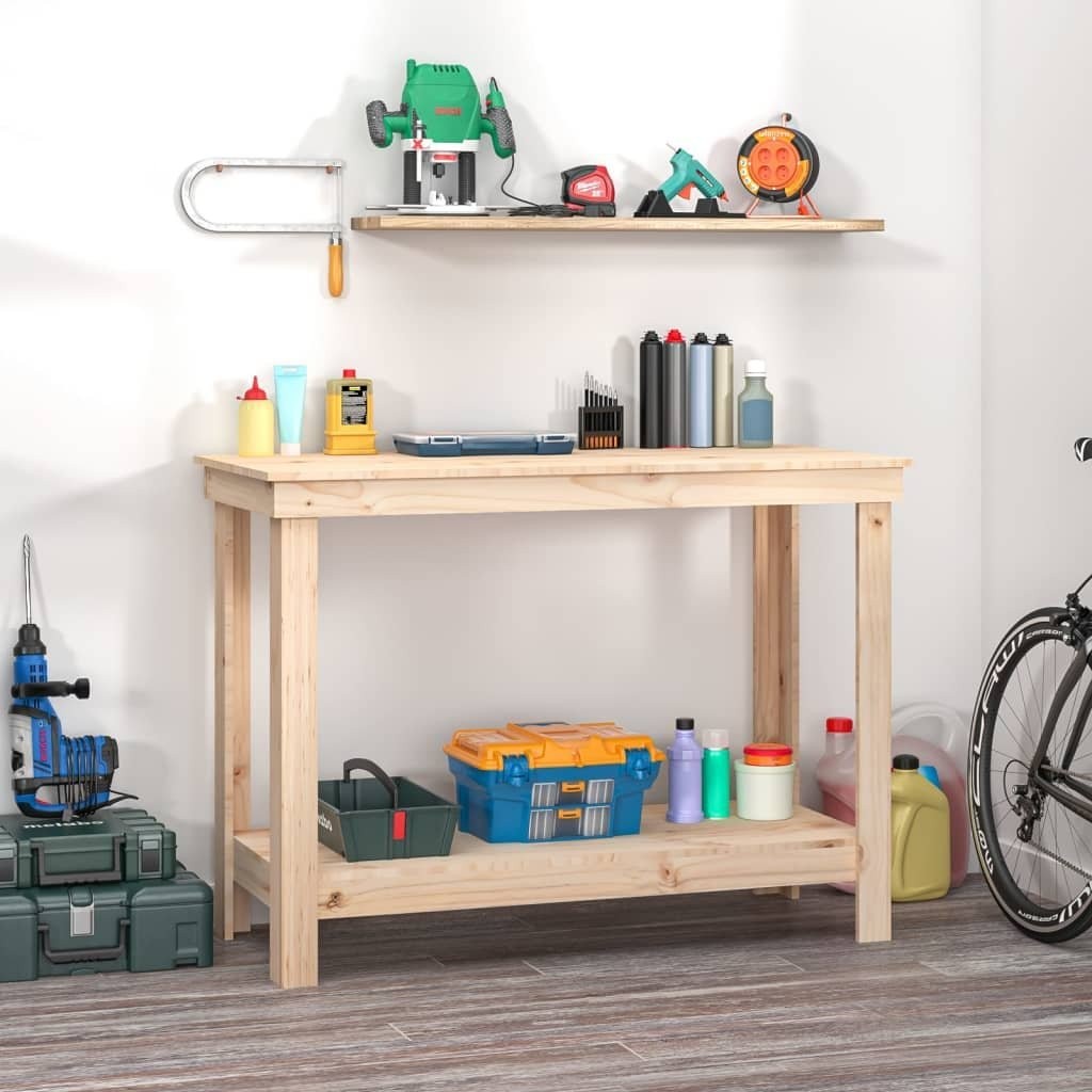 vidaXL vidaXL Arbeitstisch, 110 x 50 x 80 cm, massives Kiefernholz