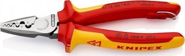 Knipex-Werkzeugset: Zange zum Crimpen von Kabelmuffen, 180 mm