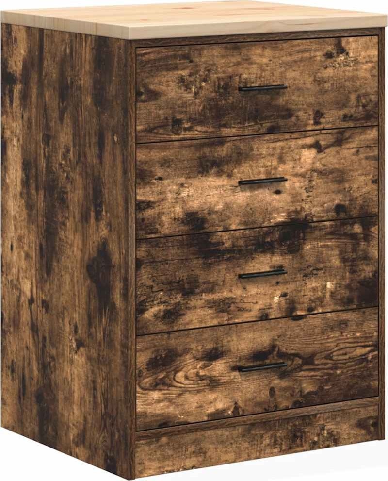 Garagenschrank aus geräuchertem Eichenholz, 60 x 51 x 85 cm
