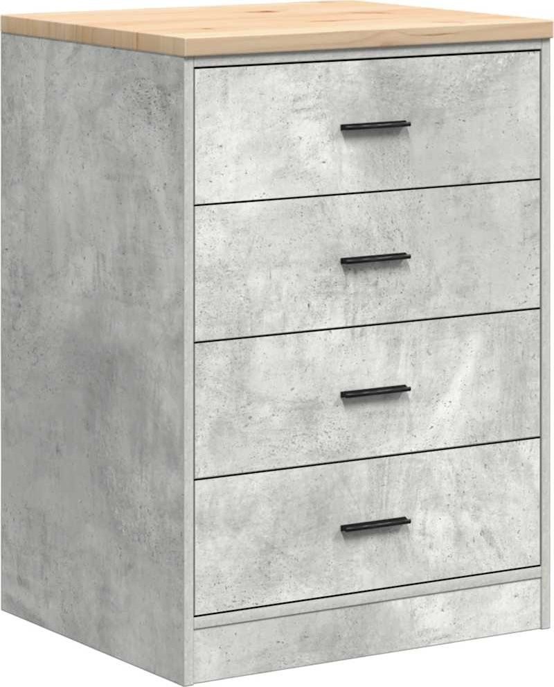 Garagenschrank, grau, Betonoptik, 60 x 51 x 85 cm