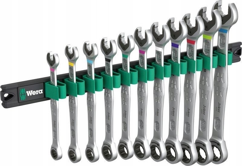 Werkzeugset Wera Wera 9630 Magnetic Strip 6000 Joker 1, 11-teilig, Schraubenschlüssel (Kombinations-Ratschen-Schraubenschlüssel mit Haltefunktion)