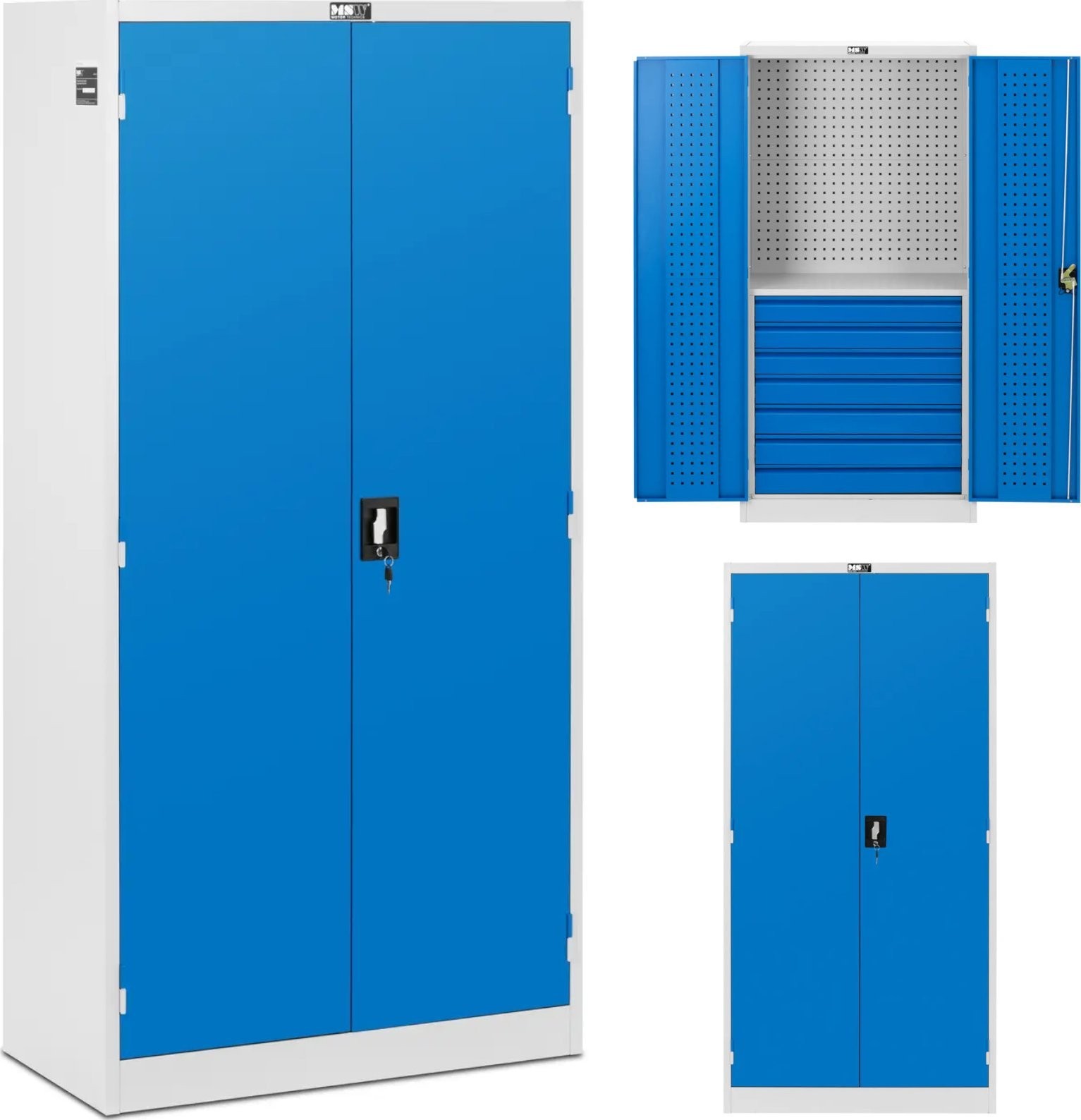 MSW Perforierter Werkstatt-Werkzeugschrank mit 7 Schubladen, 182 x 92 x 46 cm Perforierter Werkstatt-Werkzeugschrank mit 7 Schubladen, 182