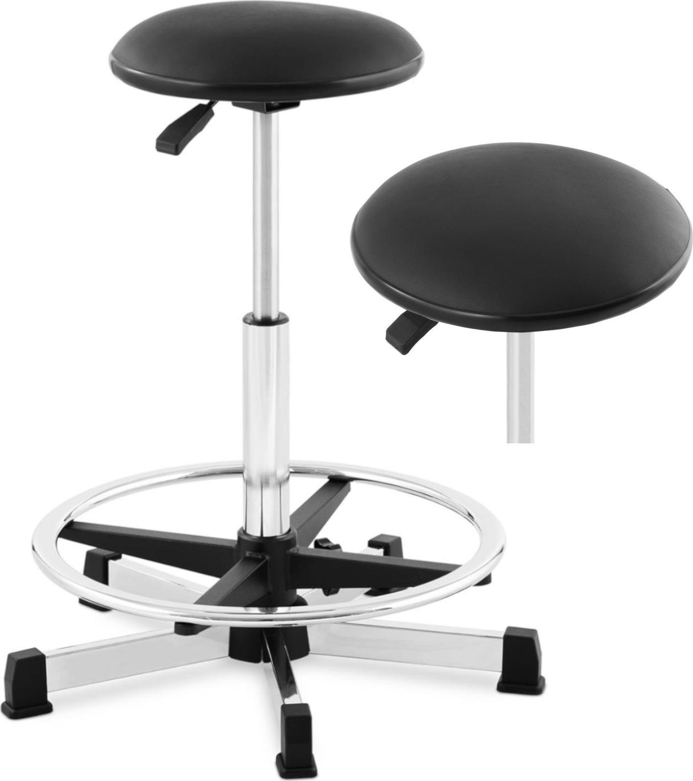 Fromm & Starck Werkstatt-Arbeitshocker mit Fußstütze, 120 kg, 530–800 mm, schwarz Werkstatt-Arbeitshocker mit Fußstütze, p