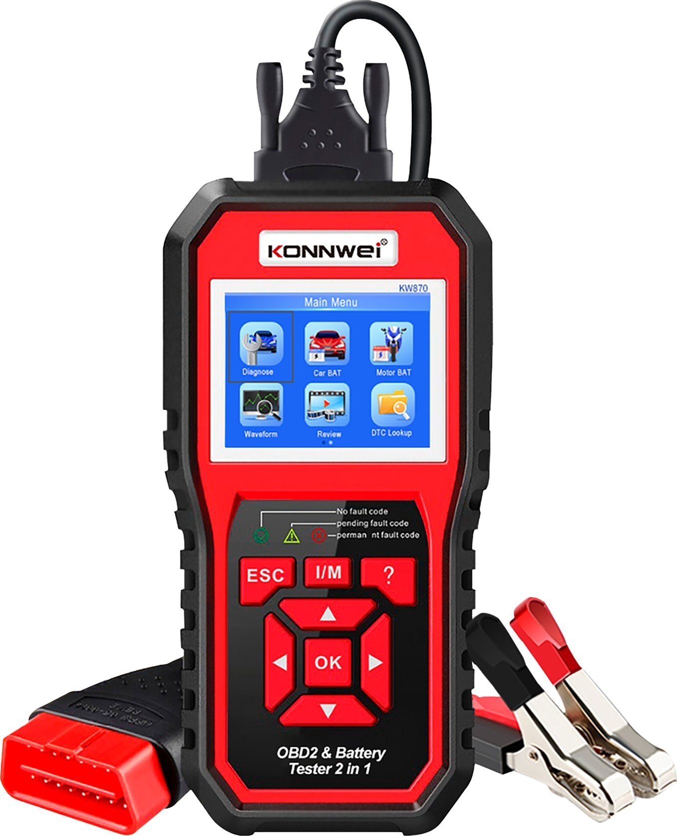 Konnwei Diagnosegerät, OBD2-Scanner, Batterietester Konnwei KW870
