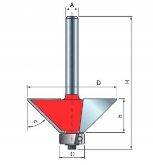 Fräser 40-90408P 25 × 8 × 40,3 × 8,0 45˚