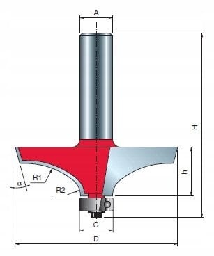 Fräser 99-02712P 63,5 × 12,0 R30/8 15°