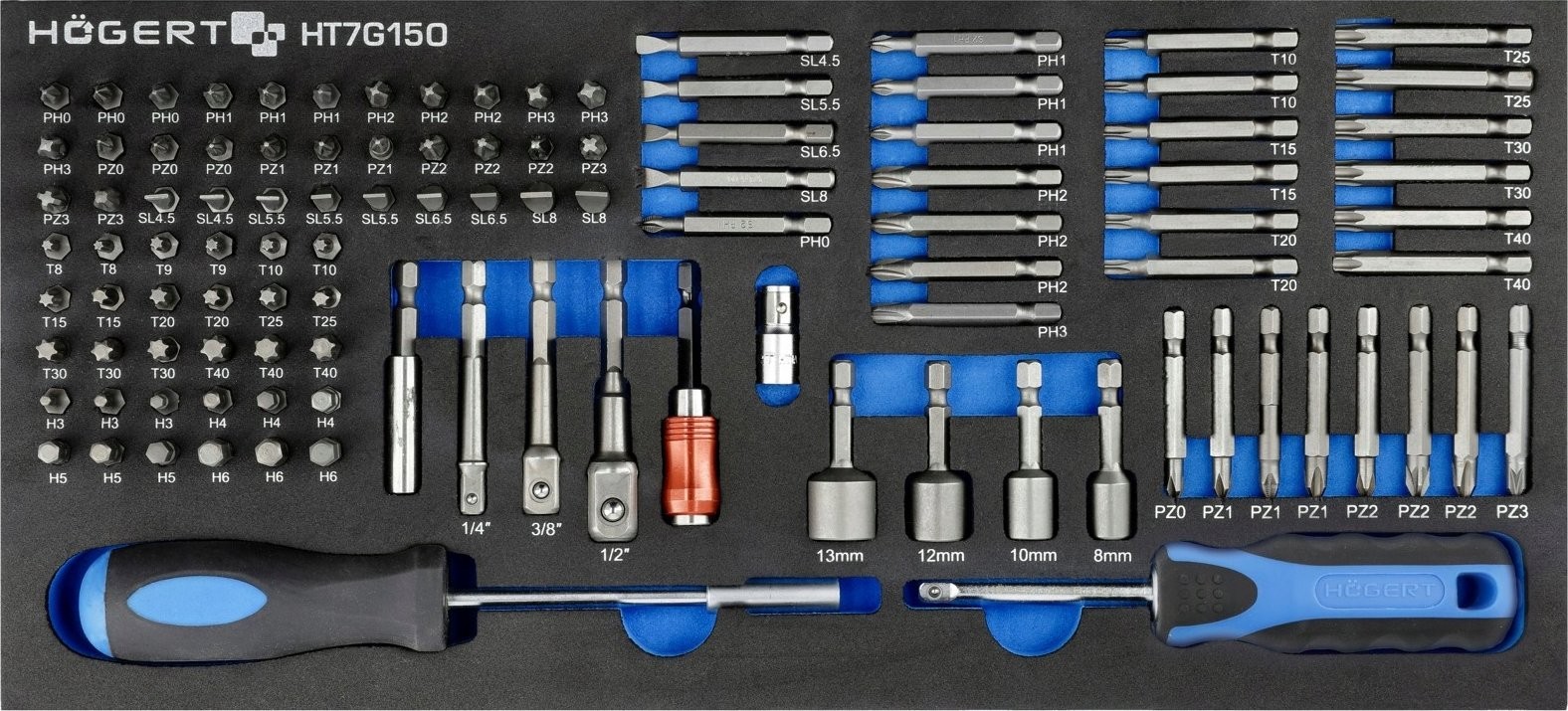 Högert Technik HOGERT Schraubendreher-Bit-Set, 107-teilig