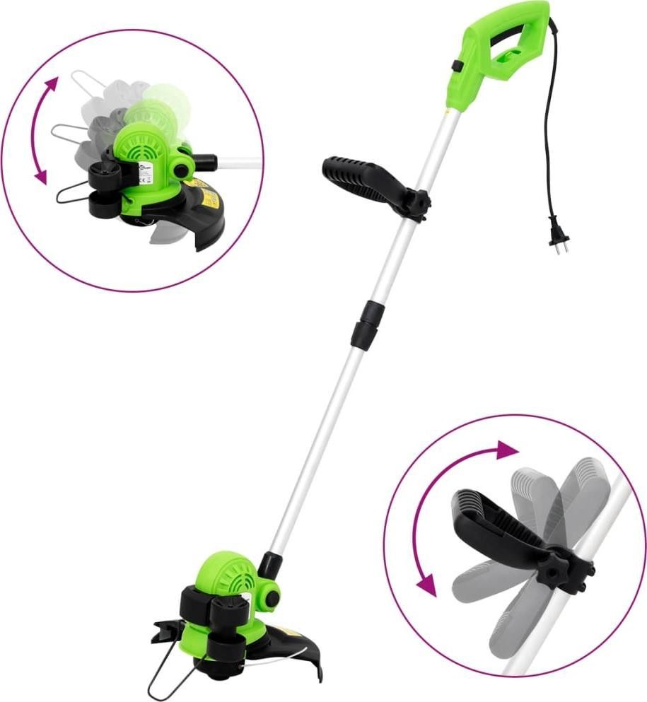 vidaXL Elektrischer Rasentrimmer mit Teleskopstiel, 29 cm, 550 W
