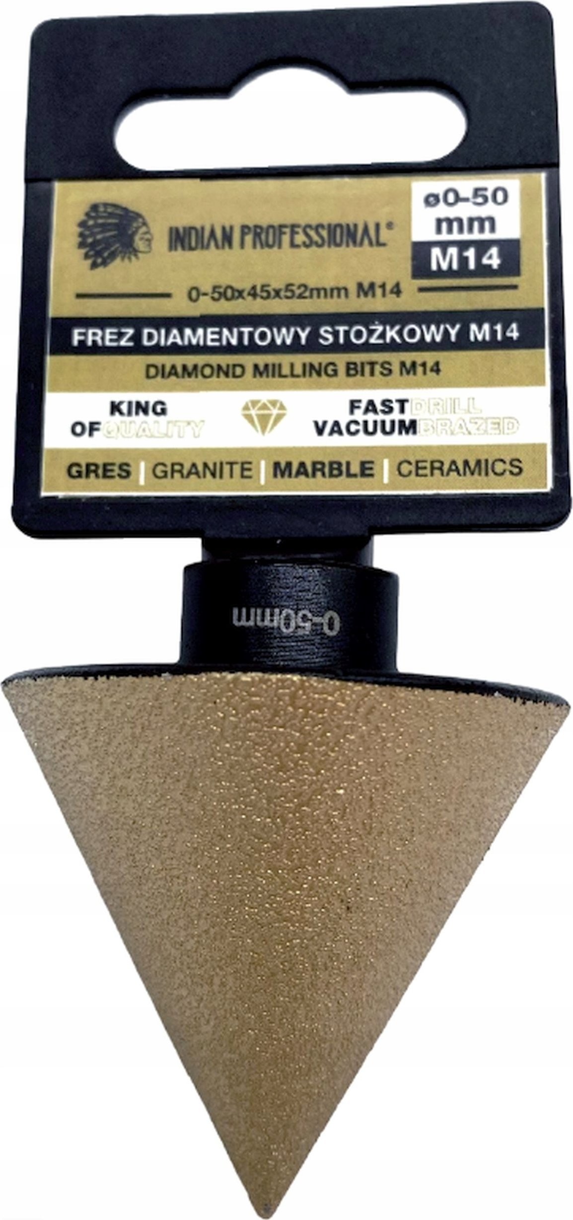 INDIAN PROFESSIONAL TAPERED DIAMOND CUTTER M14 2–48 mm /INDIAN PROFESSIONAL