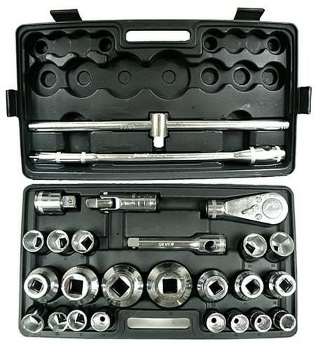 Beschaffung eines Schlüsselsatzes, 26-teilig, 3/4-1"/PLA/Silber, 21–65 mm