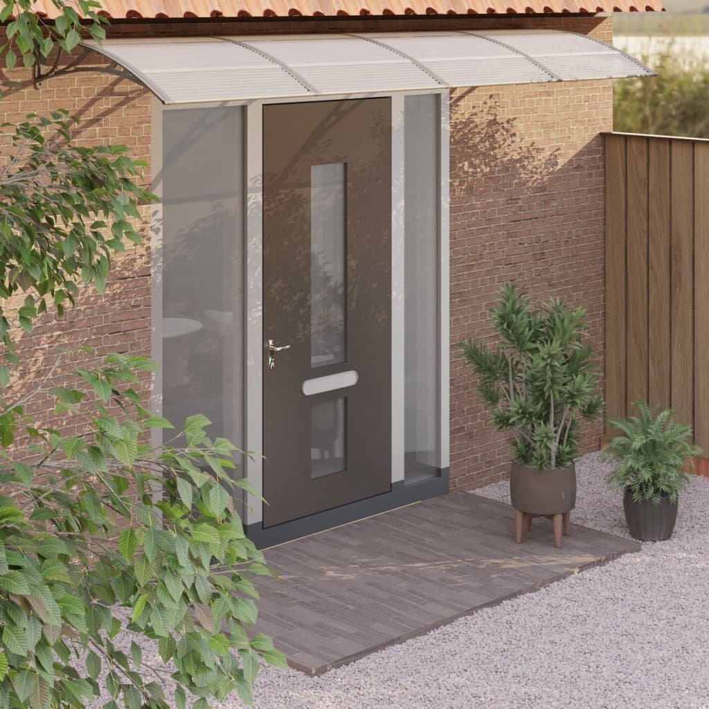 vidaXL vidaXL Türvordach, grau-transparent, 400 x 75 cm, Polycarbonat