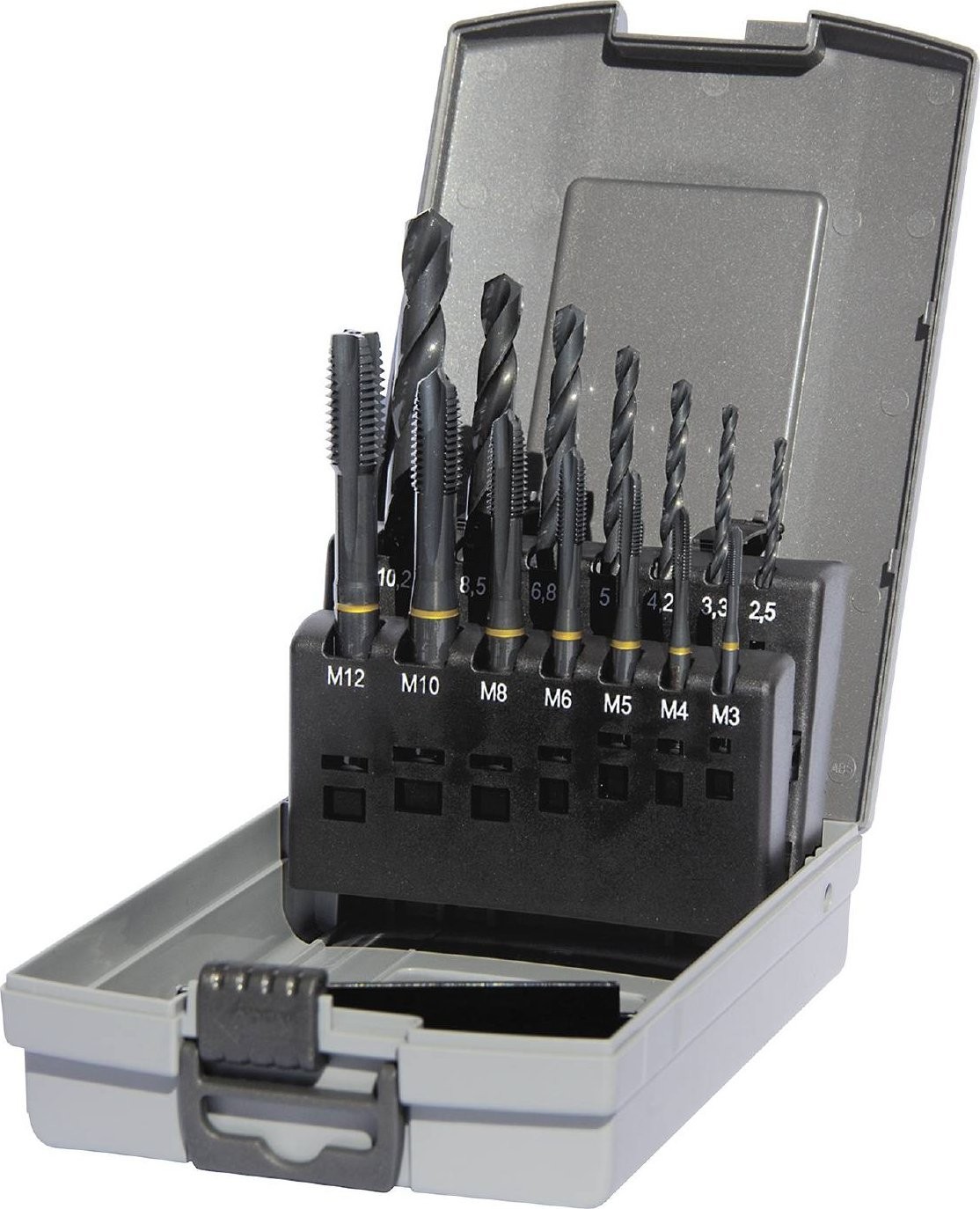 GUHRING-Set mit Gewindebohrern und Bohrern für Bohrungen M3–M12